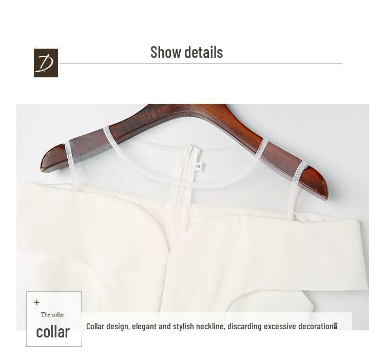 Women's Elegant White One-Shoulder A-line Midi Dress - Summer 2026 Slimming Style
