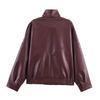 European & American Women's Faux Leather Stand Collar Jacket - Hot Selling Fashion Coat