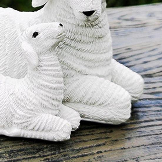 Harz Lamm Figur Kleine Schaf Familie Statue Rustikale Bauernhaus Tier Skulptur für Feengarten Hof Terrasse Landschaftsgestaltung Dekor