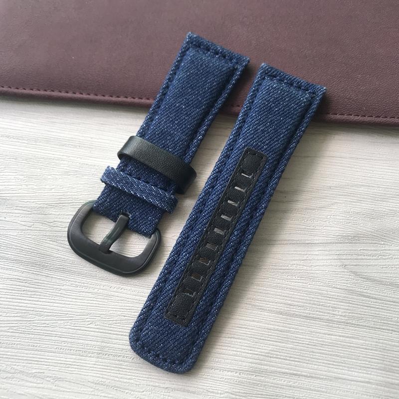 28mm Canvas Leather Cowboy Blue Watch Strap For Seven Friday Watchband P3C/04 09 Mechanical Series Waterproof Wristband Bracelet