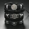 Cross-border New Punk Style Cross and Skull Bracelet, Men's Fashion Imitation Leather Wolf Head Accessories