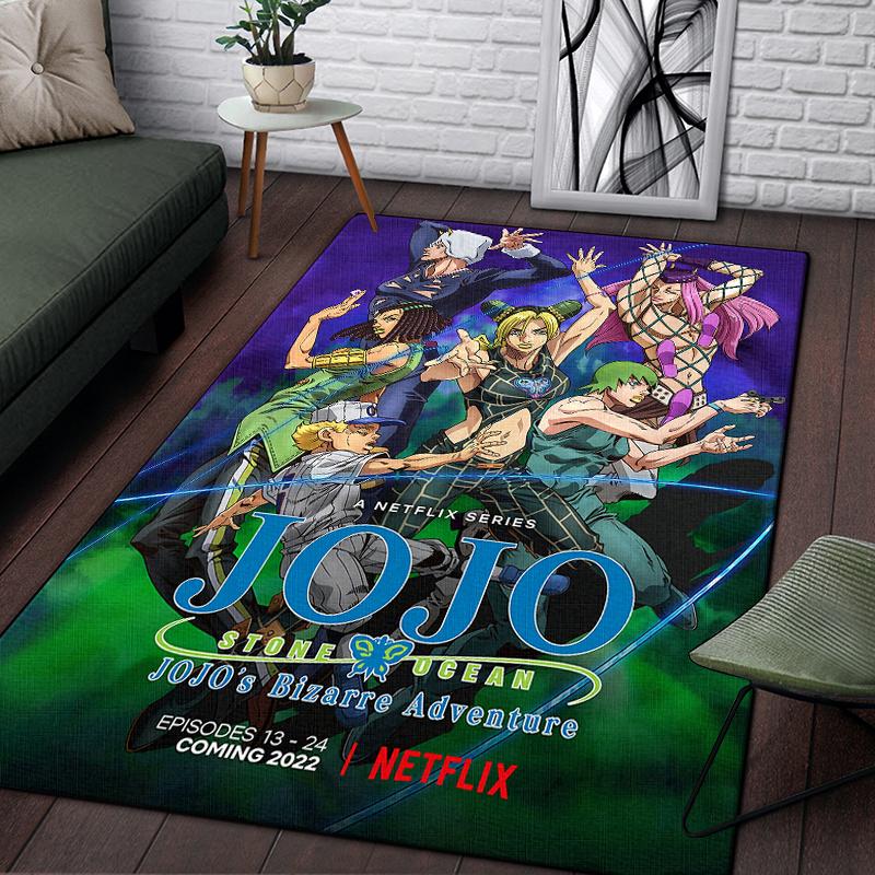 Jojo Anime piękny obraz dywan do salonu duży dywanik czarny miękki dywan maty do dekoracji domu dywaniki Boho piknik
