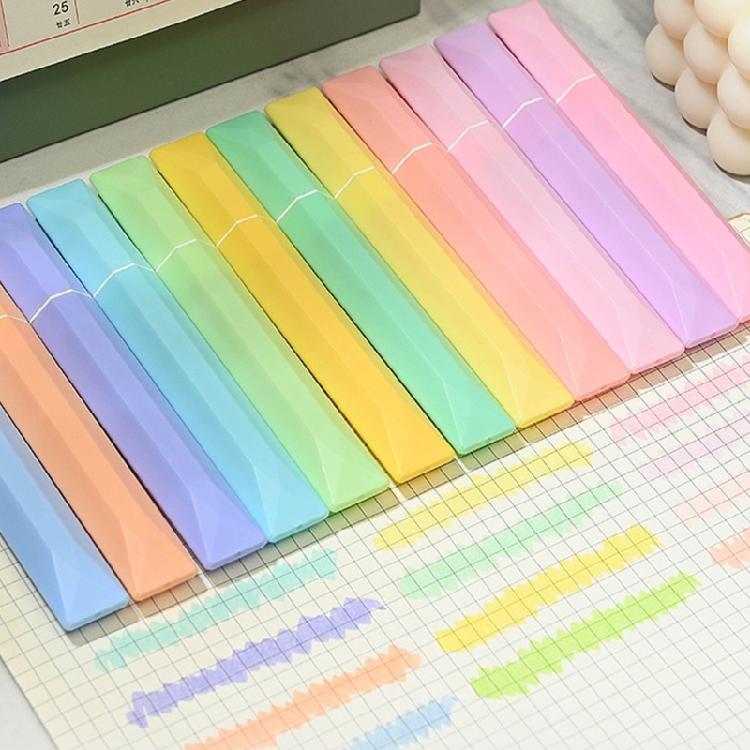 4 Pieces Ergonomic Grip Highlighter 4 Color Soft Chiseled Tip Highlighter Marker for Scrapbooking Journal Card Making