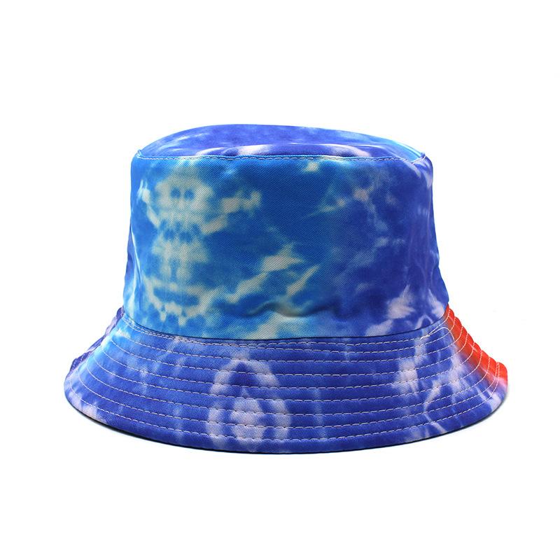 MultiColor Printing TieDye Bucket Hat Outdoor Sunscreen Bucket Hat Graffiti Double Sided Basin Hat