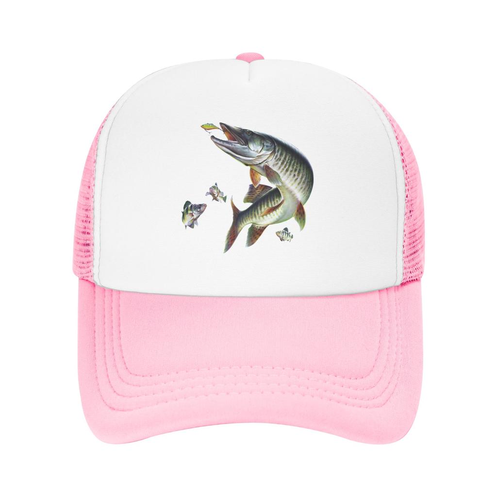 Fashion Muskie Fishing Mesh baseball cap Shapes The Face Brand Unisex Caps