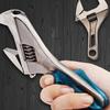 Adjustable Pipe Wrench Spanner Tool Short Handle Design Wide Opening Carbon Steel Construction For Secure Nut Gripping
