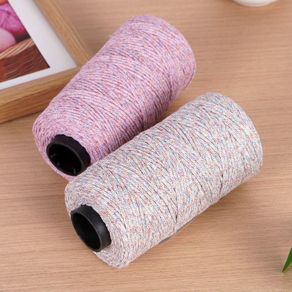 New 150g/ball Metallic Yarn 2.5mm Shimmering Glitter Gold Cord Thread DIY Handmade Crochet Yarn for Bag/Hat/Mat