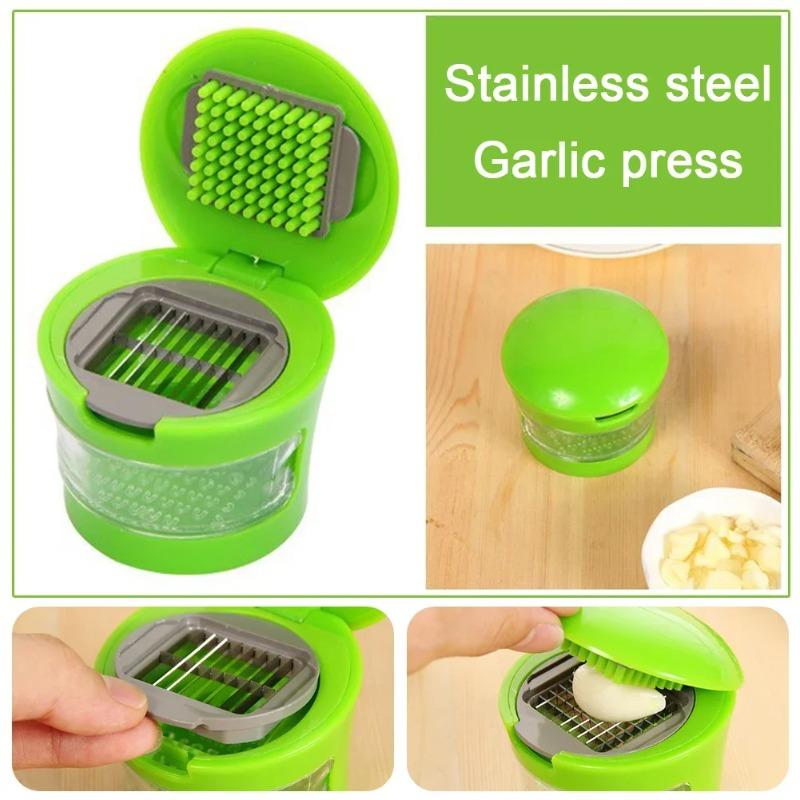 Multi-functional Small Mini Garlic Cutter Creative Garlic Vegetable Cutter Kitchen Tool Garlic Puree Container Home Accessories