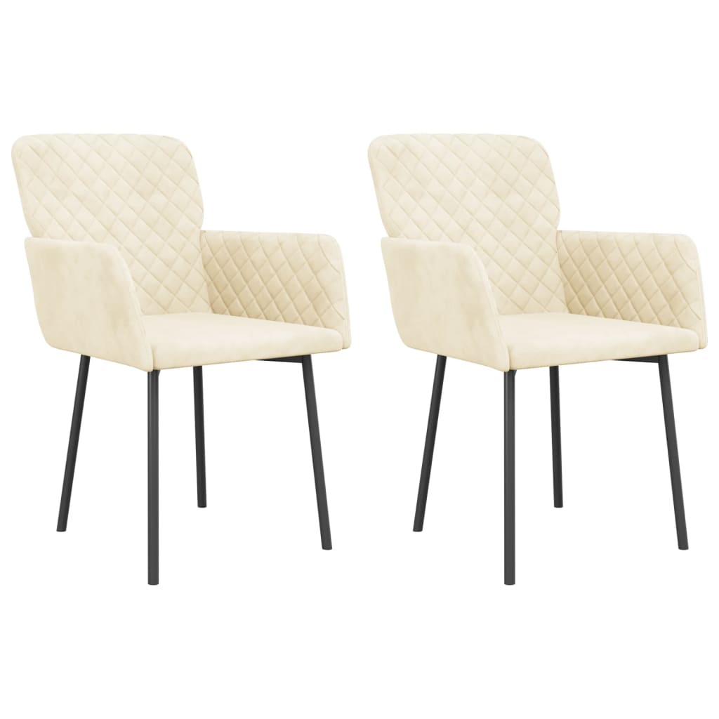 Dining Chairs 2 Pcs. Cream Velvet