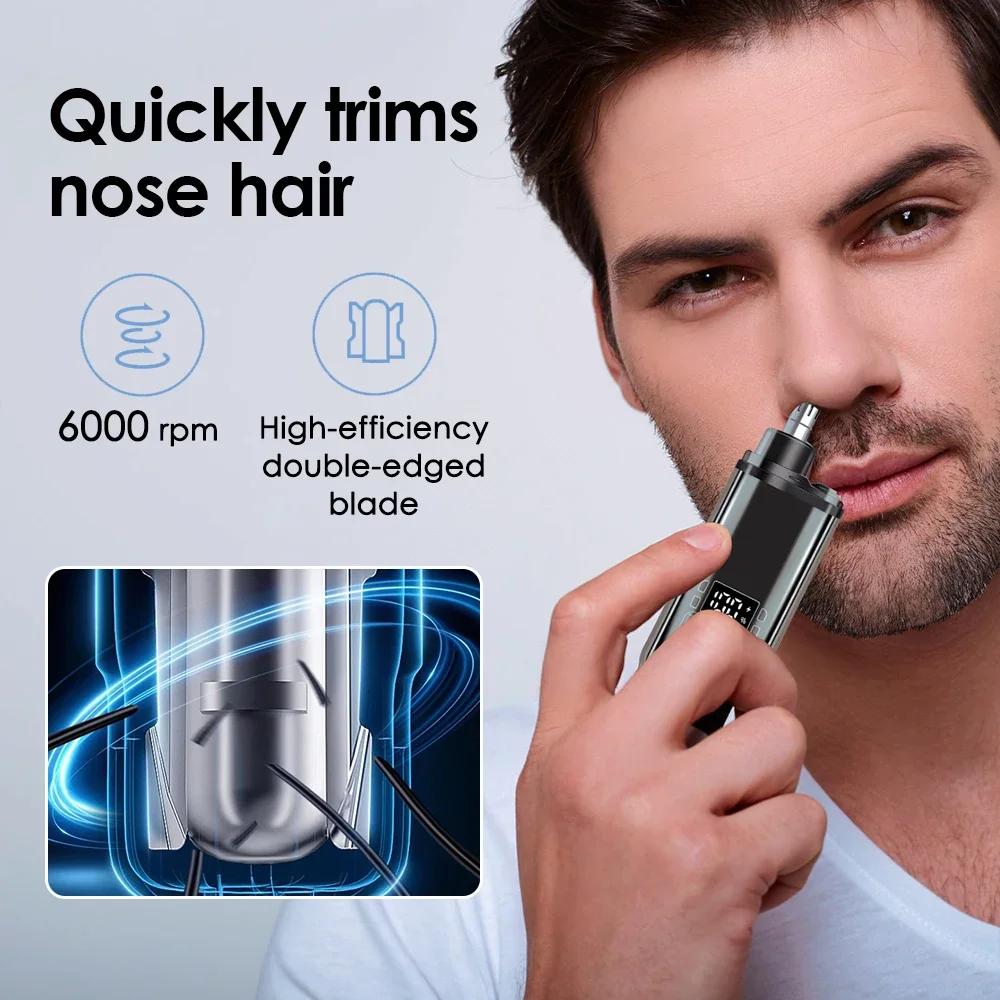 Portable Electric Nose Hair Trimmer USB Charging Nose Ears Hair Eyebrow Trimmer for Men Rechargeable Painless Set