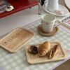 Cartoon-Stil Kreativ Niedlich Tee-Set Bambus-Tablett Tee-Tablett Haushalt Wasserbecher Tablett