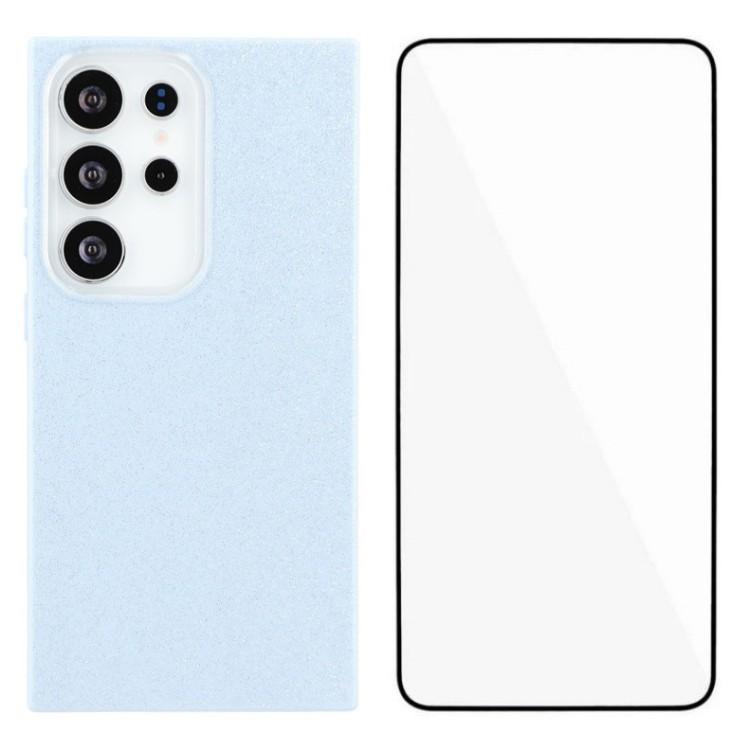 

Чохол WANLONFENG XL2 Series для Samsung Galaxy S25 Ultra IMD Блискучий Чохол для телефону з ТПУ з плівкою із загартованого скла Sky Blue