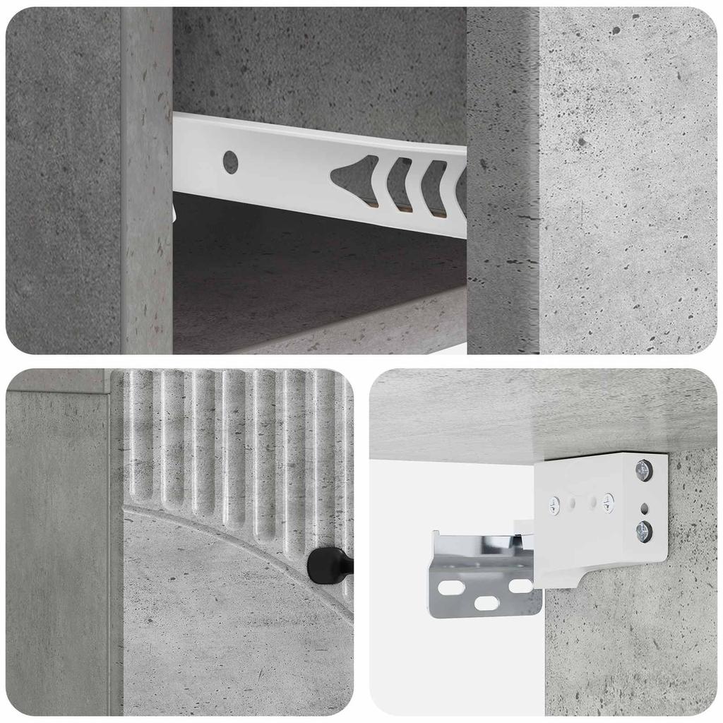Wall Mounted Nightstand 2 pcs Concrete Grey 34.5 x 33 x 20 cm