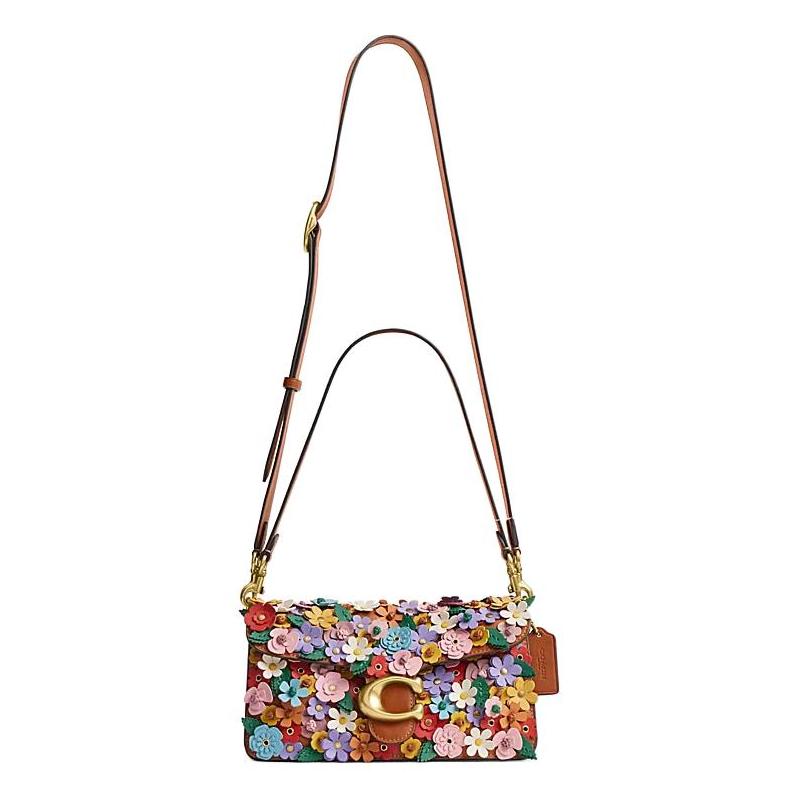 COACH Tabby 26 Floral Applique Detachable Shoulder Strap Calf Leather Crossbody Shoulder Bag Medium Women's Multicolor
