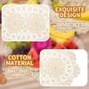 2-Pack Vintage Lace Placemats - 10x14 Inch French Crochet Lace Doilies, Handmade Embroidered Oval Table Mats for Dining, Tea Party, Wedding Decor,