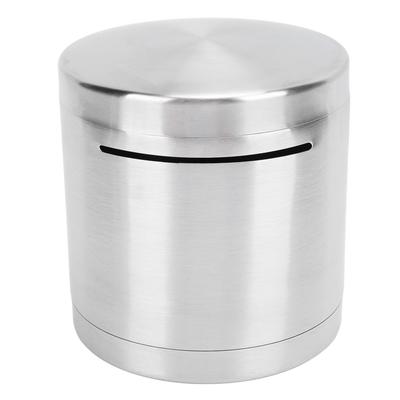 Stainless Steel Piggy Bank Drop Resistant Large Capacity Simple Design Money Bank Money Saving Box