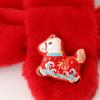 Autumn Winter Children'S Scarf Chinese Style Zodiac Animals Red Scarf Cartoon Pony Plush Neck Warm Scarves New Year Gift