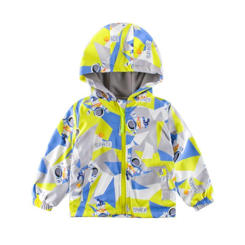 27Kids Fleece Trench Coat Astronaut Hoodie Children s Clothing Yellow 100