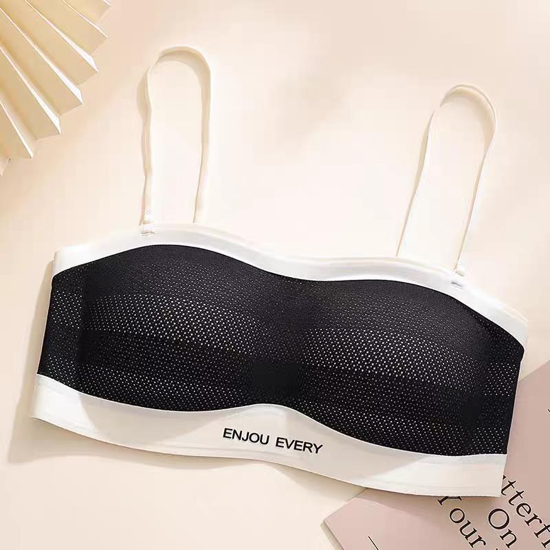 

Бесшовные съемные бретели Нескользящий женский бюстгальтер Плотно облегающий Дышащий Со сбором Предотвращающий провисание Мягкая поддержка Нижнее белье S чёрный