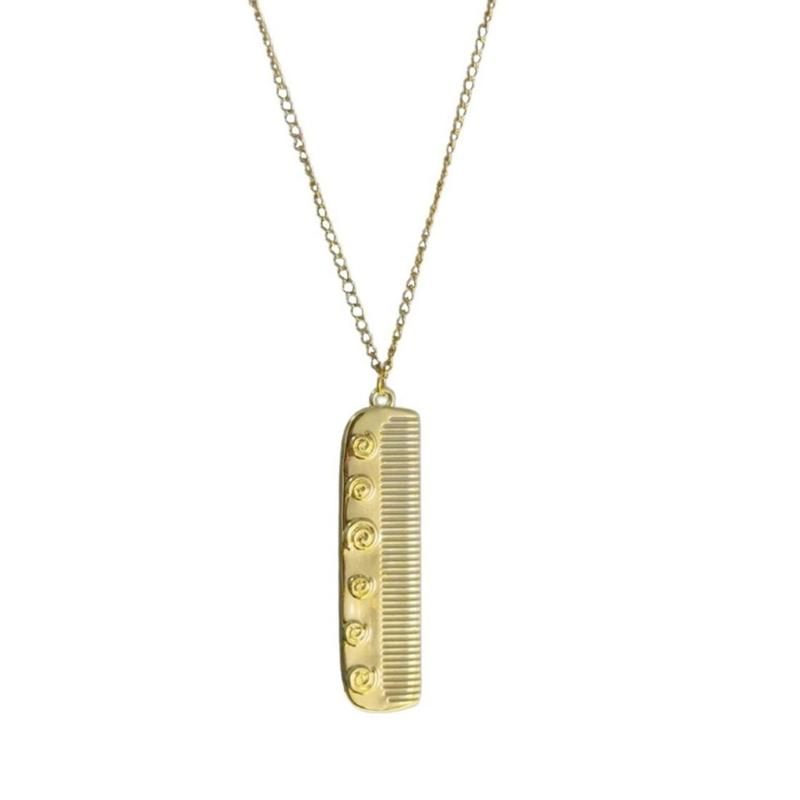 

Fashionable Comb Pendant Necklace Sturdy Styling Charm Jewelry Accessory for Trendy Hairstyles Casual Decoration