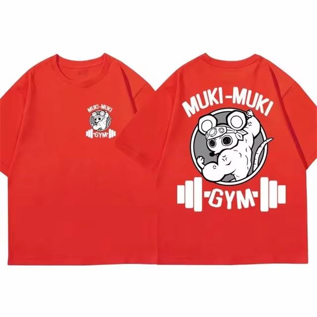 Demon Slayer Uzui Tengen Print T-shirt Men Summer Japanese Anime Funny Muscular Mouse Gym T Shirt High Quality Cotton Clothing