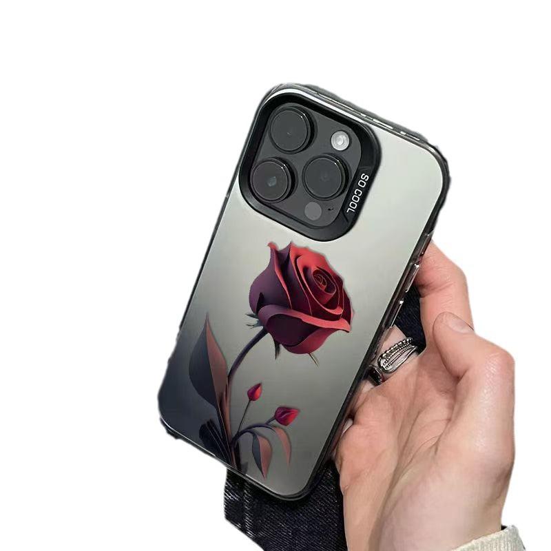 The new dark red rose is suitable for iphone17 mobile phone case Apple 15promax/14/13pro/12 Europe, America and 16.