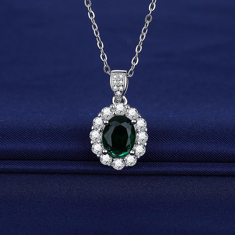 Изумрудная Мода Женское Ожерелье с Подвеской из Кубического Циркония