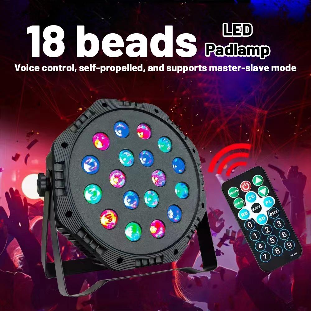 36-LED USB PAR Light, 18 Multi-color RGB LEDs, With Remote Control, For Stage Lighting.