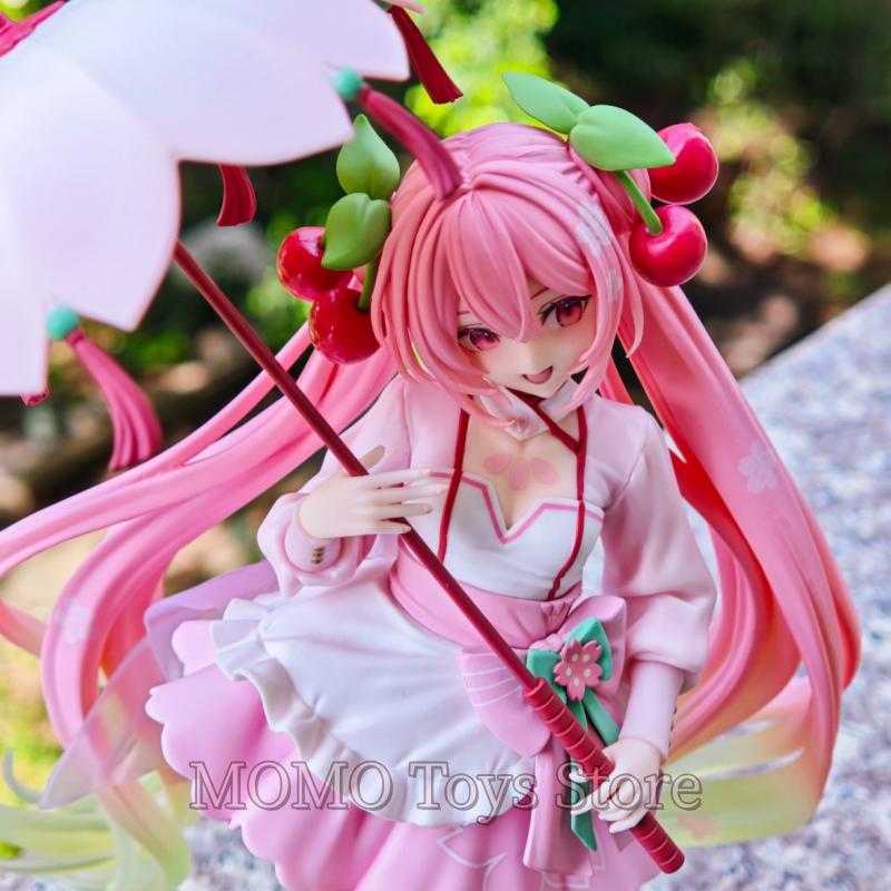 Genuine Taito Hatsune Miku Sakura Prize Figure Official Sakura Outfit Cherry Hair Accessory Modle Toy Anime Action Figure