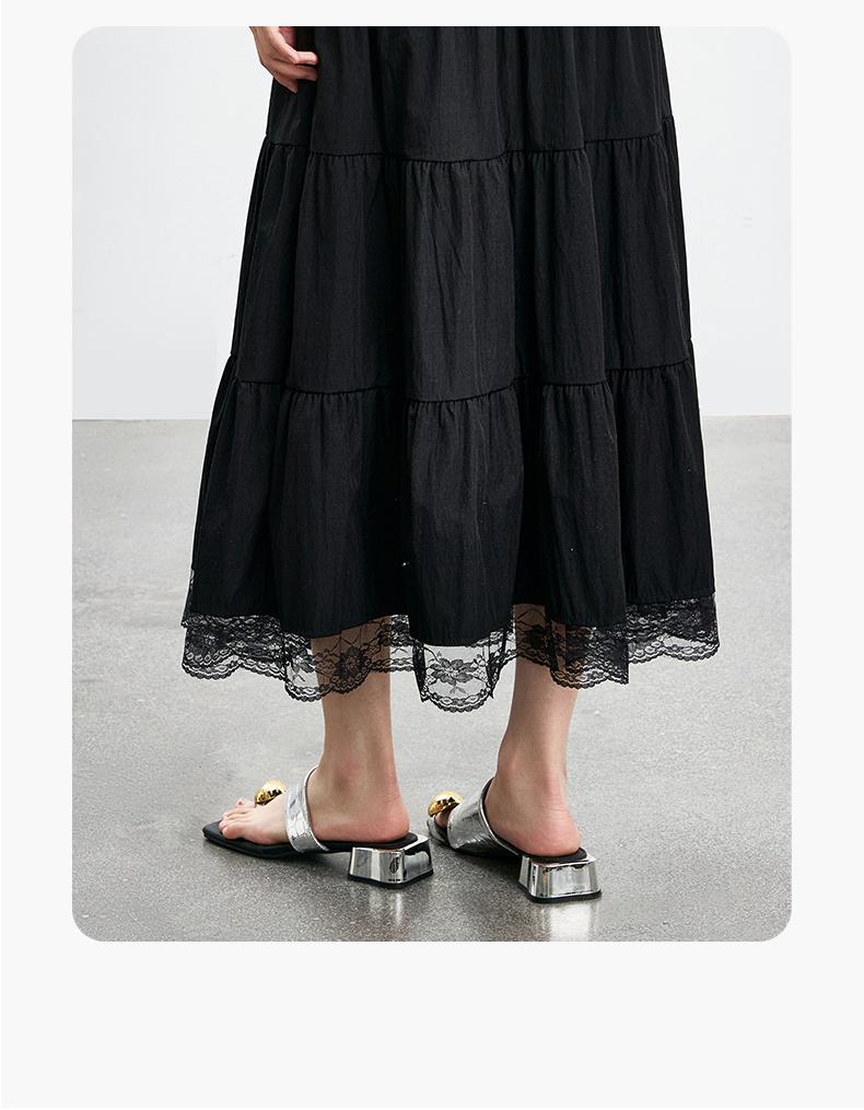 Qianwen Lace Splicing Half Skirt