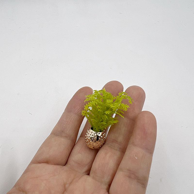 5Pcs Simulation Miniature Garden Scene Decor 1:12 Dollhouse Mini Potted Plants Green Plants Model Courtyard Accessories