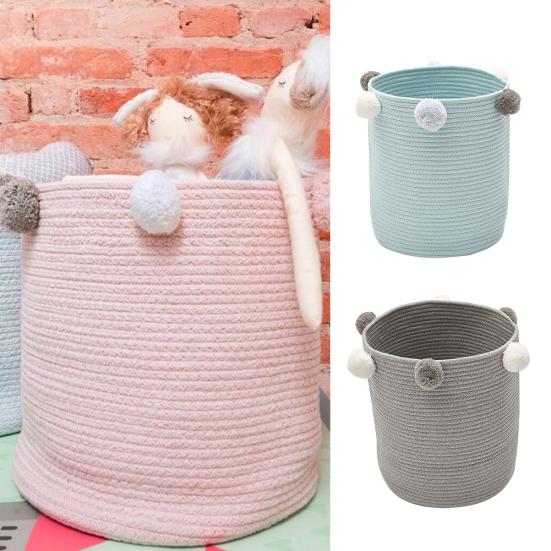 

Домашний портативный органайзер для одежды из веревки, держатель, корзина для хранения белья розовый