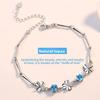 925 Silberplattiertes Armband für Damen Süße Kleeblatt Drehende Blume Zirkonia Schmuck