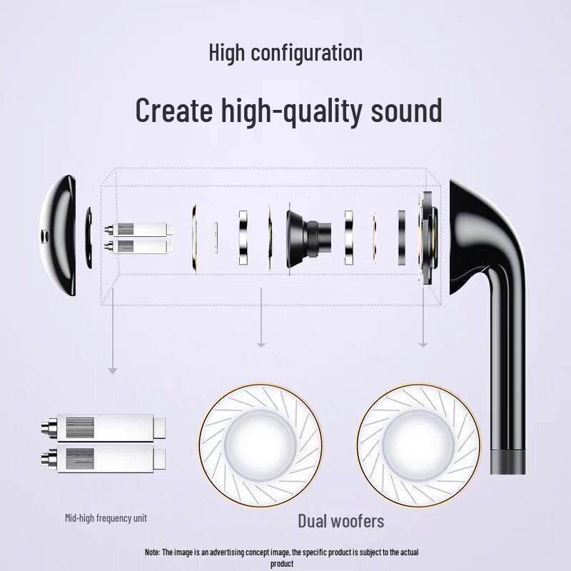 Wired In-Ear Computer Headphones with Microphone and 2-3 Meter Extension Cable, Dual Plug for Live Monitoring.