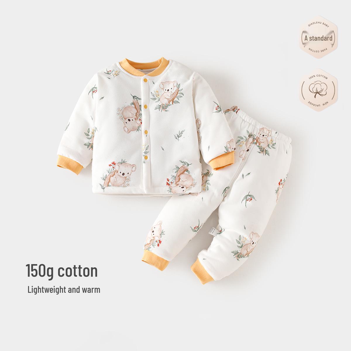 

Стеганый зимний детский комплект-двойка: Теплая мультяшная куртка с хлопковой подкладкой и отдельные брюки 73CM