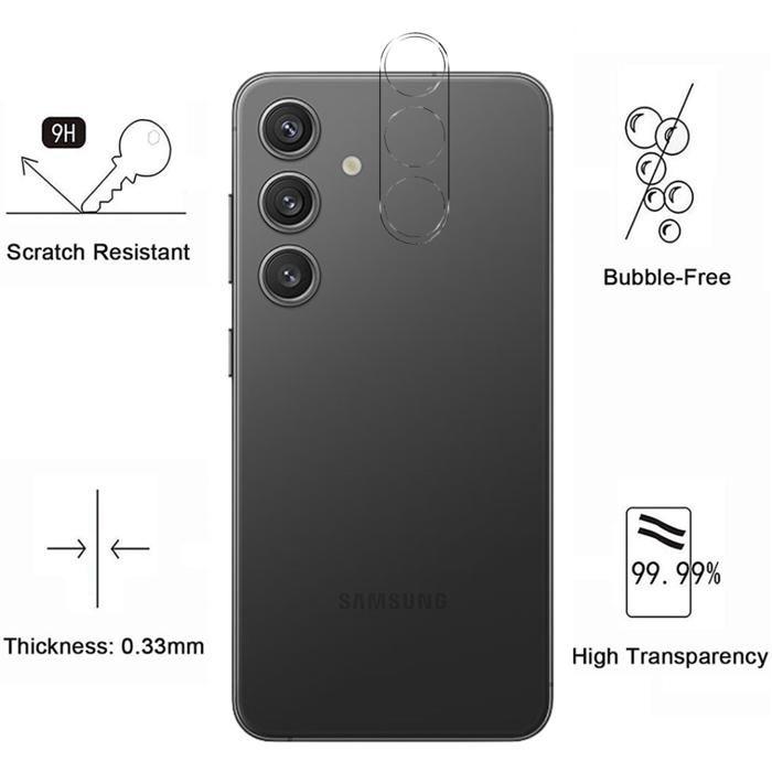 Camera Protector - Phonillico® - Samsung Galaxy S24 - Pack of 2 - Tempered Glass - Scratch Resistant