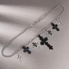Cool Cross Pendant Necklace for Women Men Metal Punk Choker Necklaces Chain Hip Hop Jewelry Gifts
