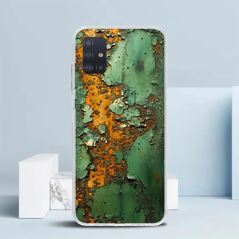 Vintage Industrial Style Rusty Pattern Soft Cover for Samsung Galaxy A12 A22 A32 A52 A72 A02S Phone Case Note 20 Ultra 10 S10 Pl