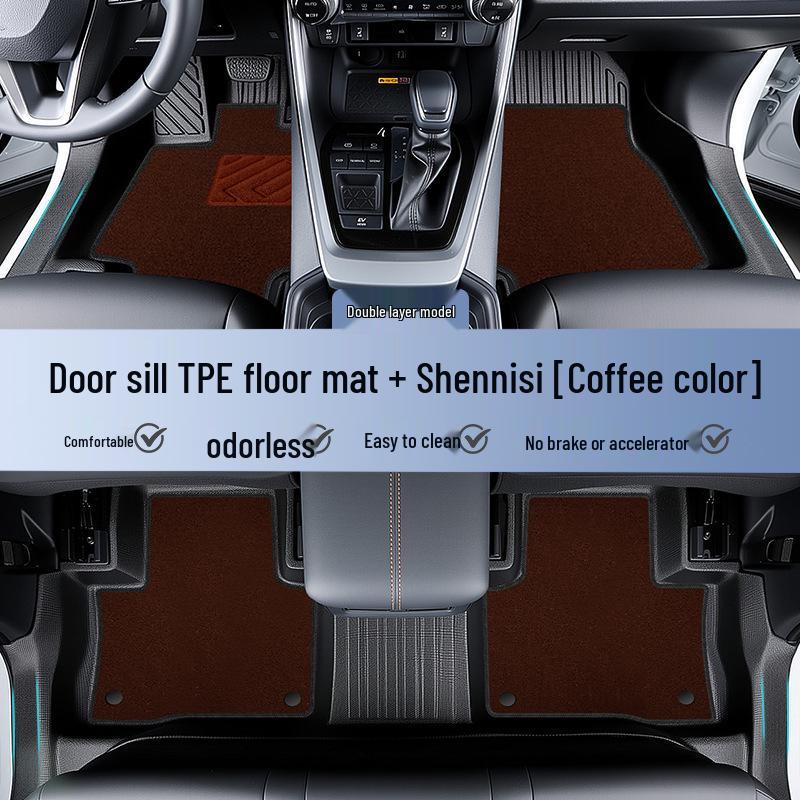 Yongjue TPE Full Coverage Floor Mats for RAV4 - Stylish Car Interior Decor