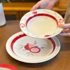 Red Pomegranate Ceramic Tableware High Temperature Underglaze Color Household Bowls High Value Breakfast Cup Rice Bowl Binaural Bowl