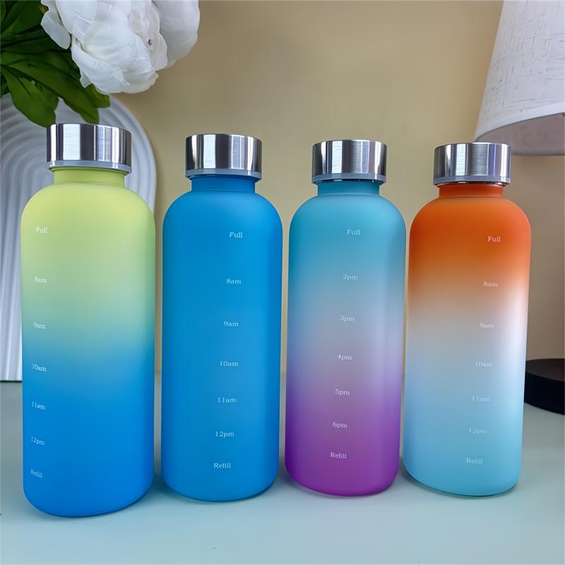 550ml Bottle With Time Marker Motivational Reusable Fitness Sports Outdoors Travel Leakproof BPA Free Frosted Plastic