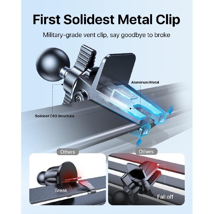 andobil for MagSafe Car Mount [Strong Magnet&Metal Clip] Vent Phone Holder