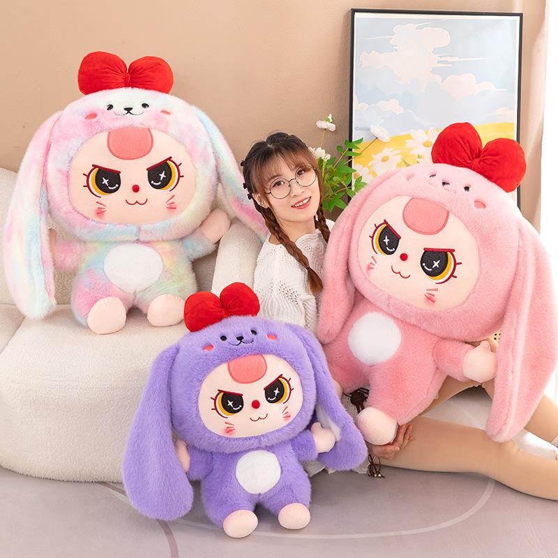 Pop Matt Plush Toy Baby Three-year-old Doll Half-Ears Rabbit Doll Doll Pillow Gift Redemption