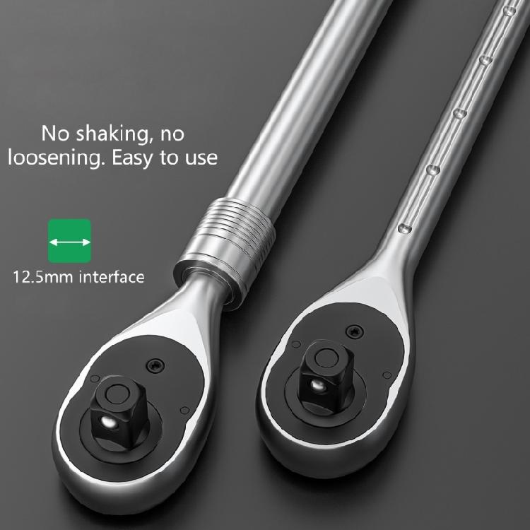 Industrial Ratcheting Wrench 72 Teeth High Torques Performances 460-610mm Adjustable Handle Length Ergonomic Rubber Grip For Confined Space