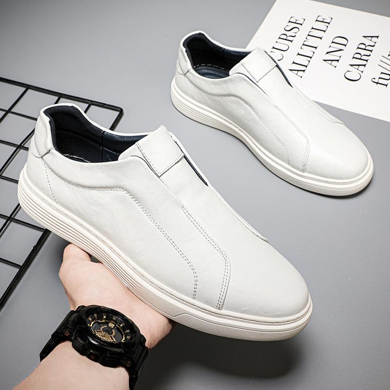 Fashion Trendy men's board shoes Luxury classic design style Fashion street walking Outdoor leisure sports genuine leather shoes