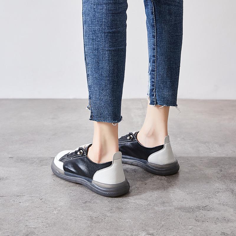 Women's Genuine Leather White Slip-On Shoes - 2025 Casual Soft Sole Flats