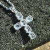 Huitan Fashion Cross Necklace with Brilliant Cubic Zirconia Women's Sweater Chain Necklace Modern Design Luxury Female