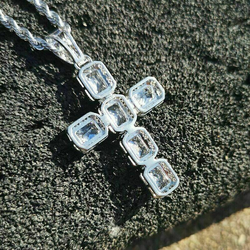 Huitan Fashion Cross Necklace with Brilliant Cubic Zirconia Women's Sweater Chain Necklace Modern Design Luxury Female