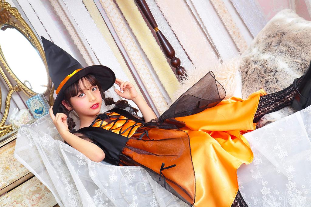 Clearstone Cosplay Halloween Melody Orange Dress, Kids, 120cm, Girls,