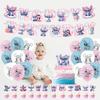 Banner Balloon Flag Stitch Theme Children'S Birthday Scene Arrangement Supplies Party Ornaments